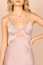 Poppy Cut Out Midi Dress - Lilac